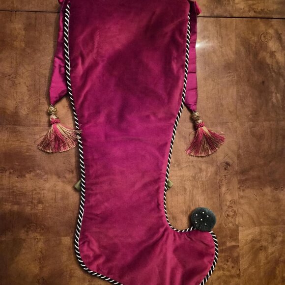 MacKenzie Childs Jester Silk Christmas Stocking - Picture 2 of 6